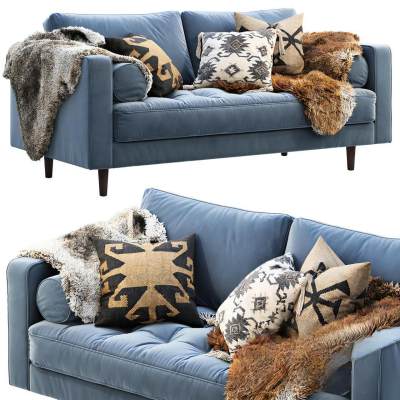 现代布艺多人沙发-49